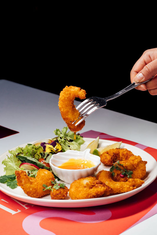 Crispy fried shrimp close-up